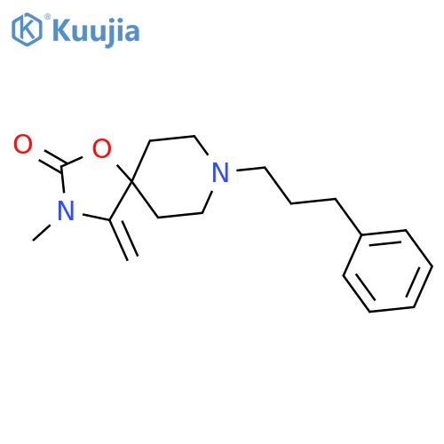 3-methyl-4-methylidene-8-(3-phenylpropyl)-1-oxa-3,8-diazaspiro[4.5]decan-2-one structure