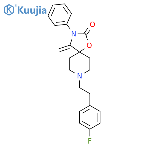 8-[2-(4-fluorophenyl)ethyl]-4-methylidene-3-phenyl-1-oxa-3,8-diazaspiro[4.5]decan-2-one structure