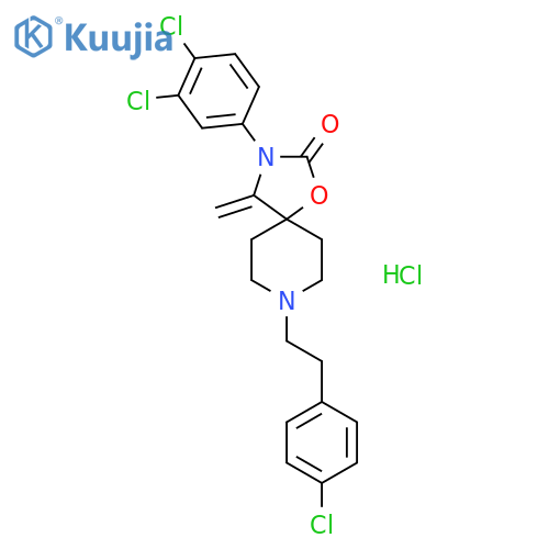 8-[2-(4-chlorophenyl)ethyl]-3-(3,4-dichlorophenyl)-4-methylidene-1-oxa-3,8-diazaspiro[4.5]decan-2-one hydrochloride structure
