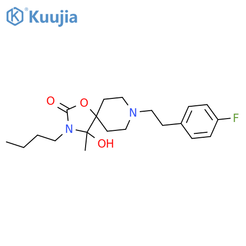 3-butyl-8-[2-(4-fluorophenyl)ethyl]-4-hydroxy-4-methyl-1-oxa-3,8-diazaspiro[4.5]decan-2-one structure