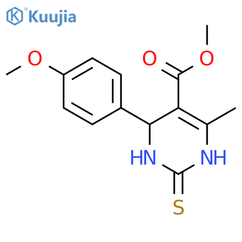 5-Pyrimidinecarboxylic acid,1,2,3,4-tetrahydro-4-(4-methoxyphenyl)-6-methyl-2-thioxo-, methyl ester structure