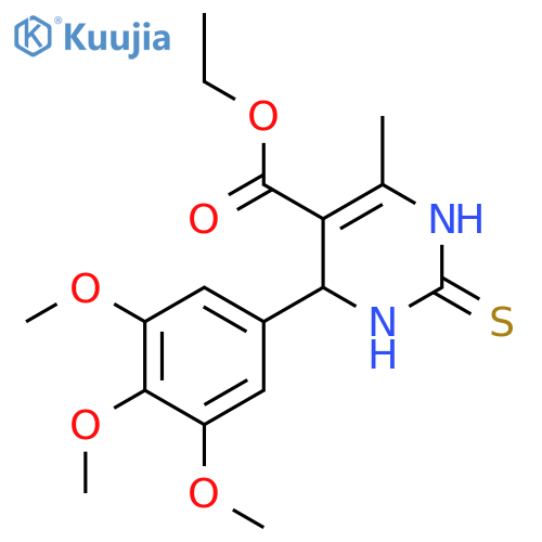 ethyl 6-methyl-2-sulfanylidene-4-(3,4,5-trimethoxyphenyl)-1,2,3,4-tetrahydropyrimidine-5-carboxylate structure