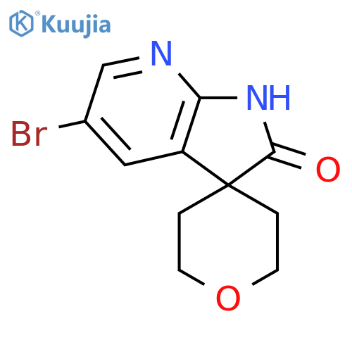 5'-Bromo-1',2'-dihydrospiro[oxane-4,3'-pyrrolo[2,3-b]pyridine]-2'-one structure
