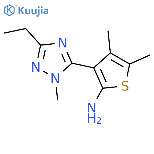 3-(3-ethyl-1-methyl-1H-1,2,4-triazol-5-yl)-4,5-dimethylthiophen-2-amine structure