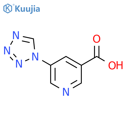 5-(1H-1,2,3,4-tetrazol-1-yl)pyridine-3-carboxylic acid structure