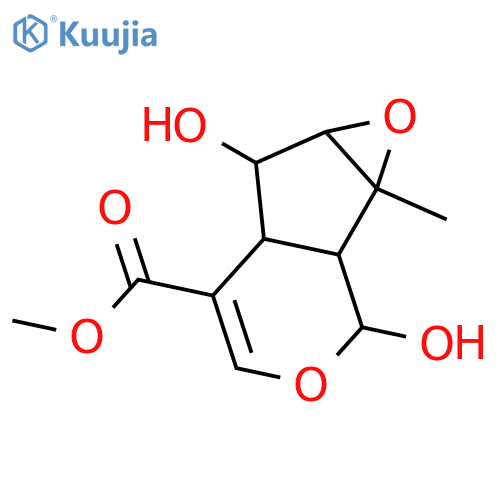 Oxireno[4,5]cyclopenta[1,2-c]pyran-5-carboxylicacid, 1a,1b,2,5a,6,6a-hexahydro-2,6-dihydroxy-1a-methyl-, methyl ester,(1aR,1bS,2R,5aS,6S,6aS)- (9CI) structure