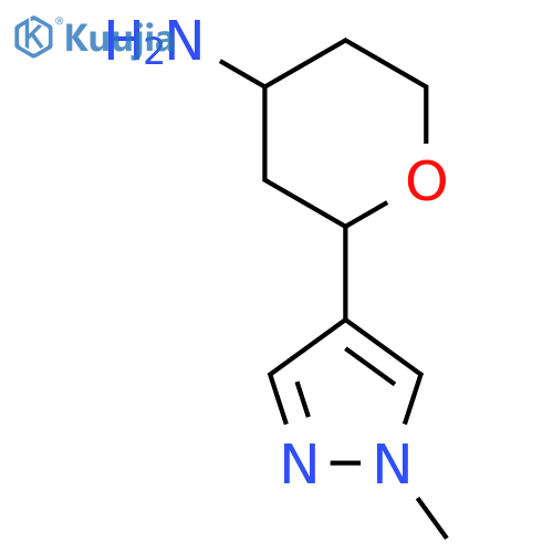 2-(1-methyl-1H-pyrazol-4-yl)oxan-4-amine structure