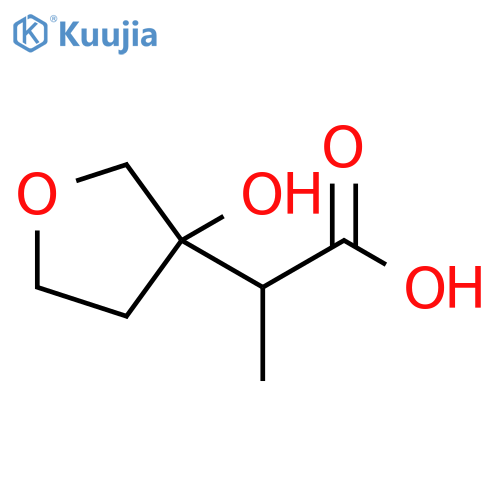 2-(3-hydroxyoxolan-3-yl)propanoic acid structure