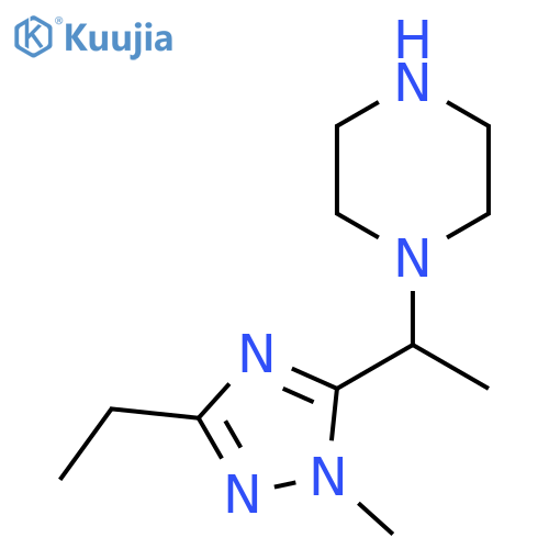 1-1-(3-ethyl-1-methyl-1H-1,2,4-triazol-5-yl)ethylpiperazine structure