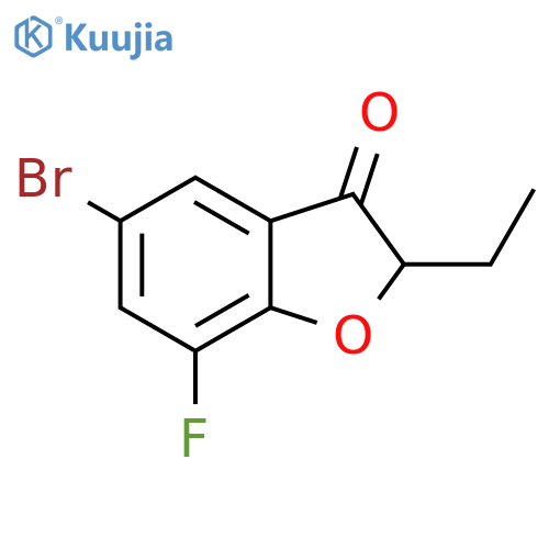 5-bromo-2-ethyl-7-fluoro-2,3-dihydro-1-benzofuran-3-one structure