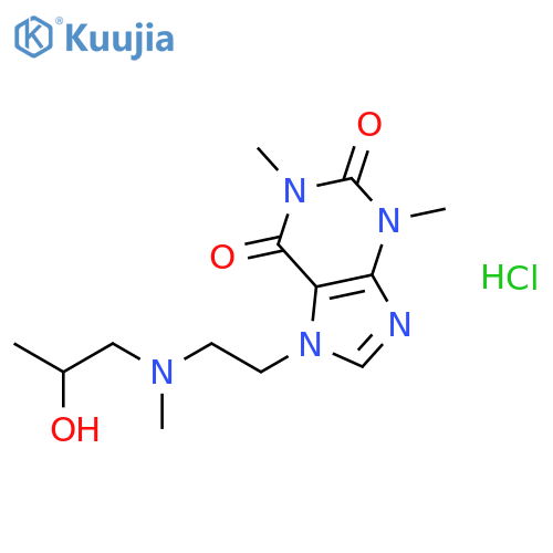7-{2-[(2-hydroxypropyl)(methyl)amino]ethyl}-1,3-dimethyl-3,7-dihydro-1H-purine-2,6-dione hydrochloride structure