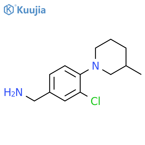 3-chloro-4-(3-methylpiperidin-1-yl)phenylmethanamine structure