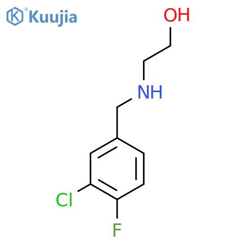 2-{(3-chloro-4-fluorophenyl)methylamino}ethan-1-ol structure
