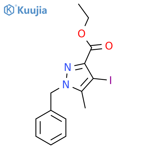 ethyl 1-benzyl-4-iodo-5-methyl-1H-pyrazole-3-carboxylate structure