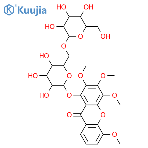 1,2,3,4,5-Pentahydroxyxanthone; 2,3,4,5-Tetra-Me ether, 1-O-[β-D-glucopyranosyl-(1→6)-β-D-glucopyranoside] structure