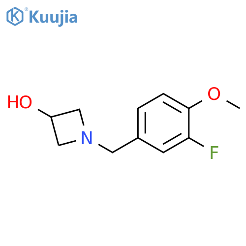 1-[(3-fluoro-4-methoxyphenyl)methyl]azetidin-3-ol structure