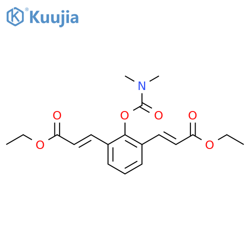 2-Propenoic acid, 3,3'-[2-[[(dimethylamino)carbonyl]oxy]-1,3-phenylene]bis-, 1,1'-diethyl ester, (2E,2'E)- structure