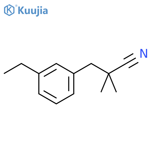 Benzenepropanenitrile,3-ethyl-a,a-dimethyl- structure