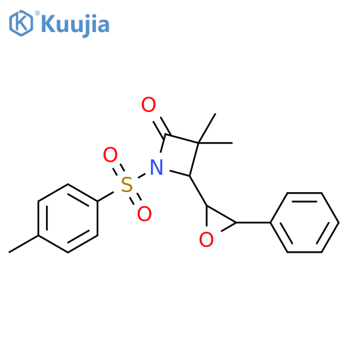 2-Azetidinone,3,3-dimethyl-1-[(4-methylphenyl)sulfonyl]-4-(3-phenyloxiranyl)- structure