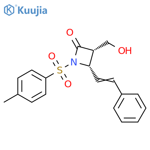 2-Azetidinone,3-(hydroxymethyl)-1-[(4-methylphenyl)sulfonyl]-4-(2-phenylethenyl)-, cis- structure