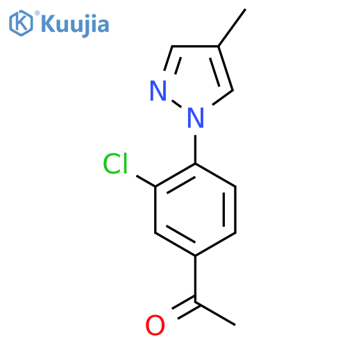1-3-chloro-4-(4-methyl-1H-pyrazol-1-yl)phenylethan-1-one structure