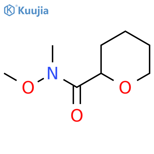N-methoxy-N-methyloxane-2-carboxamide structure