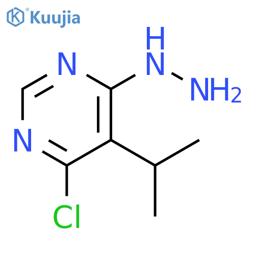 4-chloro-6-hydrazinyl-5-(propan-2-yl)pyrimidine structure