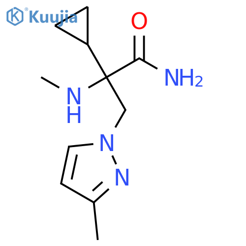 2-cyclopropyl-3-(3-methyl-1H-pyrazol-1-yl)-2-(methylamino)propanamide structure
