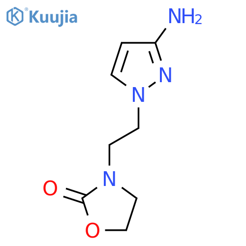 3-2-(3-amino-1H-pyrazol-1-yl)ethyl-1,3-oxazolidin-2-one structure