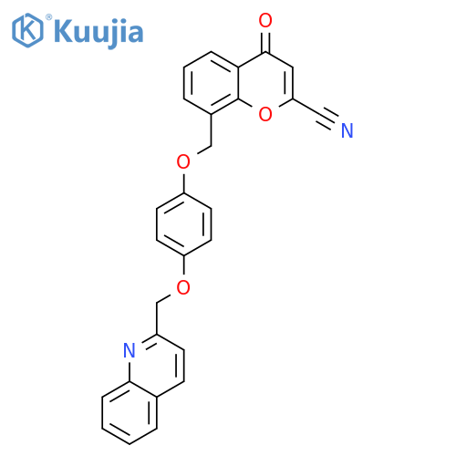 4H-1-Benzopyran-2-carbonitrile,4-oxo-8-[[4-(2-quinolinylmethoxy)phenoxy]methyl]- structure