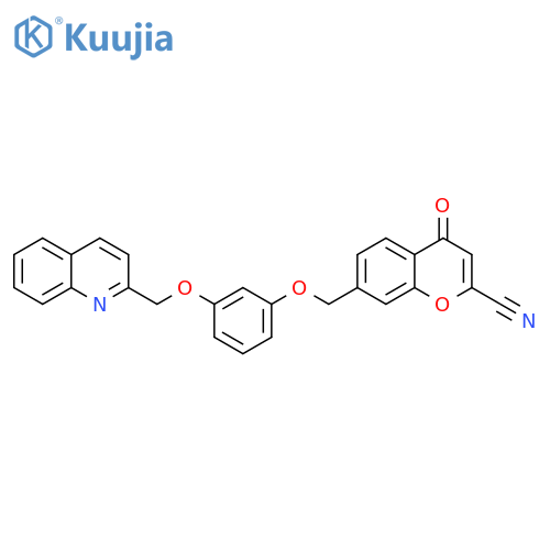 4H-1-Benzopyran-2-carbonitrile,4-oxo-7-[[3-(2-quinolinylmethoxy)phenoxy]methyl]- structure
