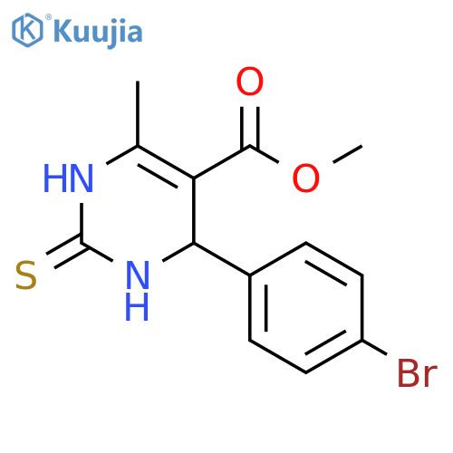 methyl 4-(4-bromophenyl)-6-methyl-2-sulfanylidene-1,2,3,4-tetrahydropyrimidine-5-carboxylate structure