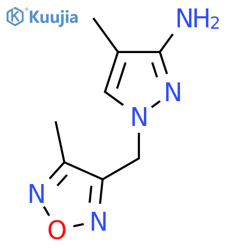 4-methyl-1-(4-methyl-1,2,5-oxadiazol-3-yl)methyl-1H-pyrazol-3-amine structure