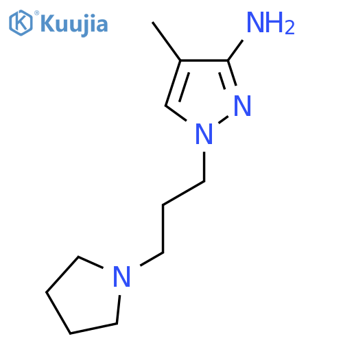 4-methyl-1-3-(pyrrolidin-1-yl)propyl-1H-pyrazol-3-amine structure