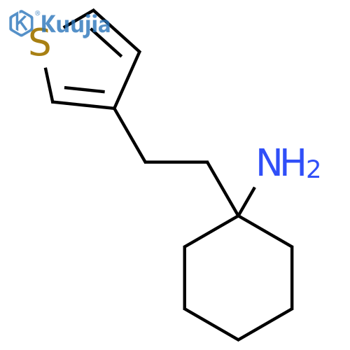 1-2-(thiophen-3-yl)ethylcyclohexan-1-amine structure