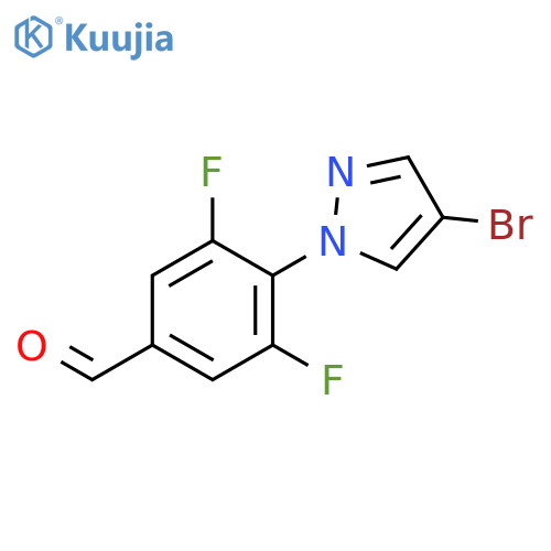 4-(4-bromo-1H-pyrazol-1-yl)-3,5-difluorobenzaldehyde structure