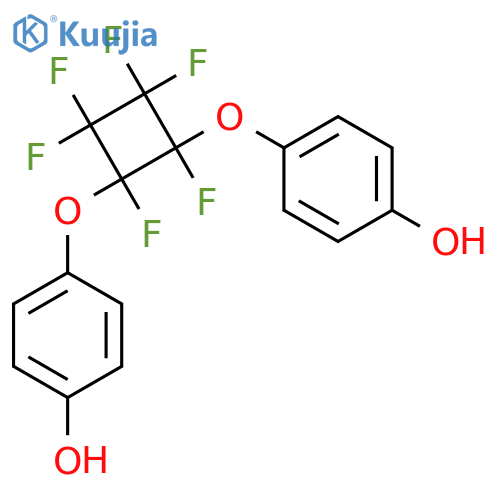 4,4'-[(1,2,3,3,4,4-Hexafluorocyclobutane-1,2-diyl)bis(oxy)]bisphenol structure
