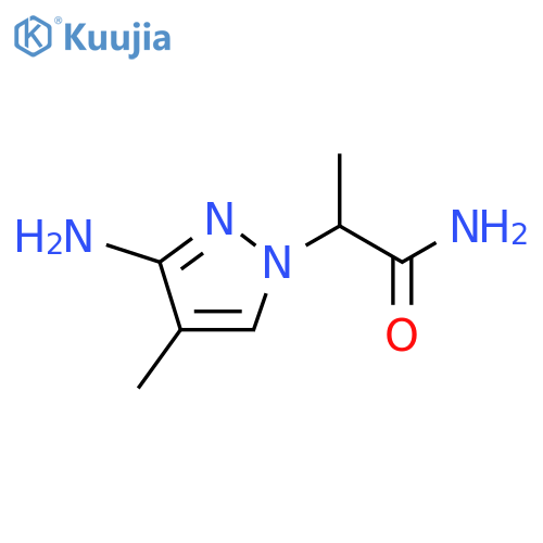 2-(3-amino-4-methyl-1H-pyrazol-1-yl)propanamide structure