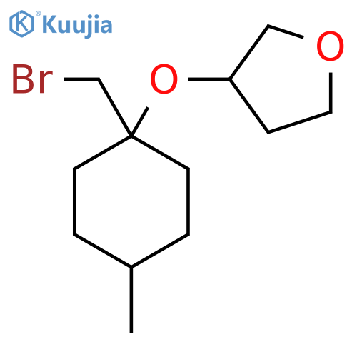 3-{1-(bromomethyl)-4-methylcyclohexyloxy}oxolane structure