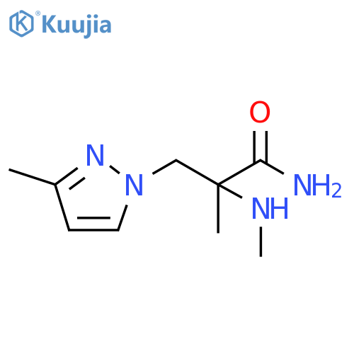 2-methyl-3-(3-methyl-1H-pyrazol-1-yl)-2-(methylamino)propanamide structure