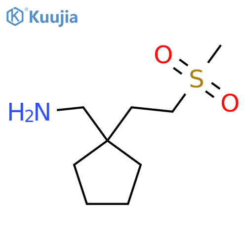 1-(2-methanesulfonylethyl)cyclopentylmethanamine structure