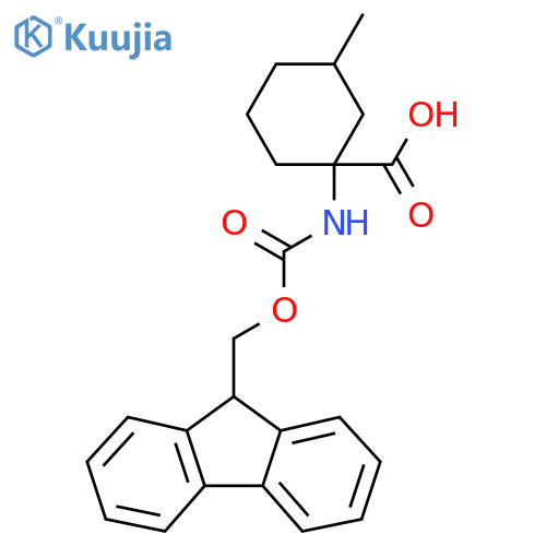 1-({(9H-fluoren-9-yl)methoxycarbonyl}amino)-3-methylcyclohexane-1-carboxylic acid structure