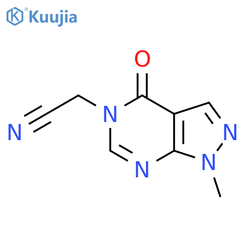 2-{1-methyl-4-oxo-1H,4H,5H-pyrazolo3,4-dpyrimidin-5-yl}acetonitrile structure