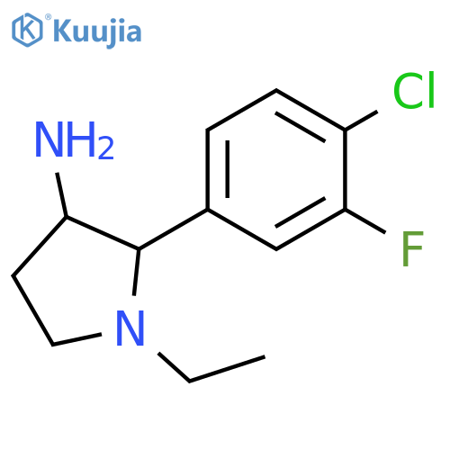 2-(4-chloro-3-fluorophenyl)-1-ethylpyrrolidin-3-amine structure