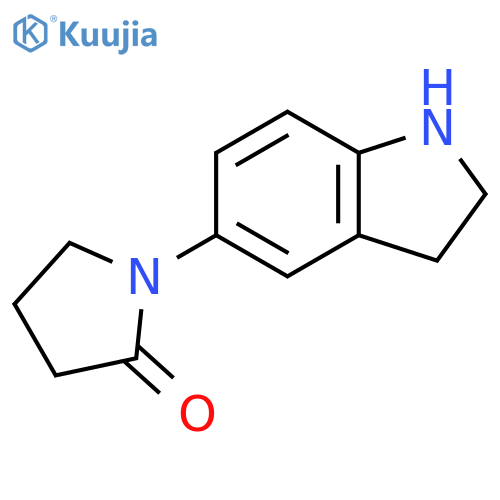 1-(2,3-dihydro-1H-indol-5-yl)pyrrolidin-2-one structure