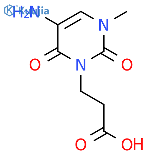3-(5-amino-3-methyl-2,6-dioxo-1,2,3,6-tetrahydropyrimidin-1-yl)propanoic acid structure