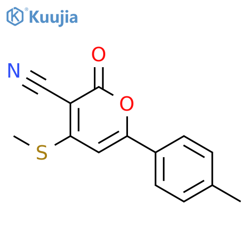 2H-Pyran-3-carbonitrile, 6-(4-methylphenyl)-4-(methylthio)-2-oxo- structure