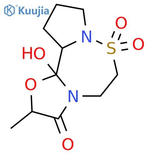 9H-Oxazolo[2,3-d]pyrrolo[1,2-b][1,2,5]thiadiazepin-3(2H)-one,hexahydro-11b-hydroxy-2-methyl-, 7,7-dioxide, [2S-(2a,11ab,11bb)]- (9CI) structure