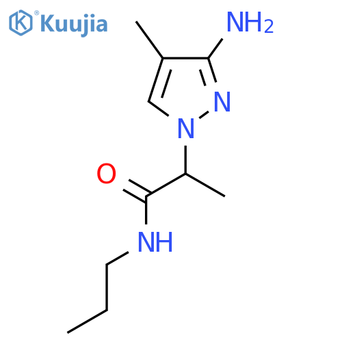 2-(3-amino-4-methyl-1H-pyrazol-1-yl)-N-propylpropanamide structure