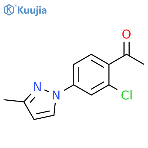 1-2-chloro-4-(3-methyl-1H-pyrazol-1-yl)phenylethan-1-one structure